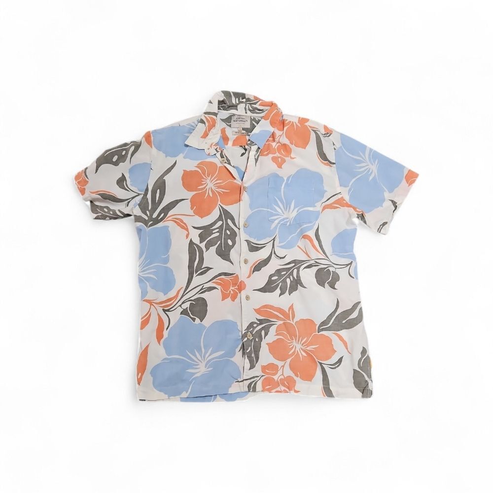 Quiksilver Waterman Regular Fit Short Sleeve Button Up Floral Tropical Shirt L - Picture 2 of 8